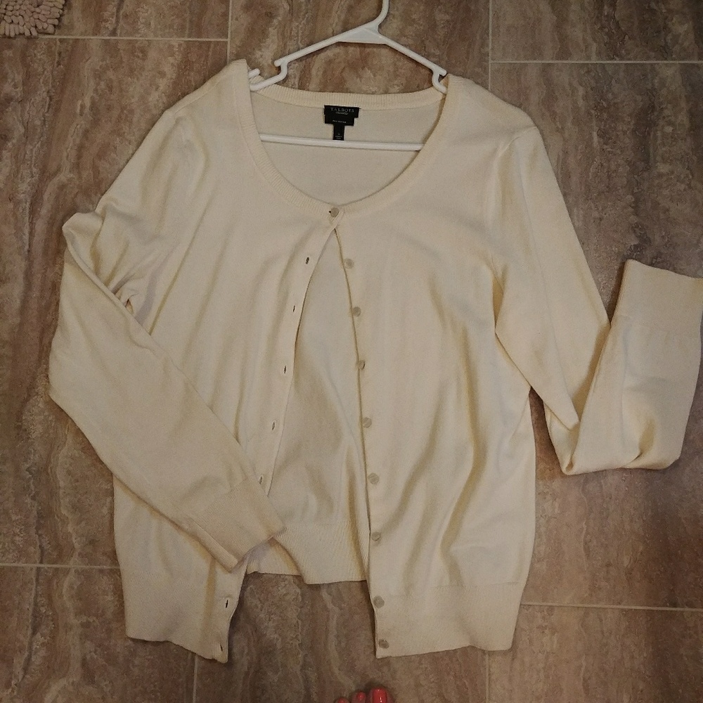 Talbots cream cardigan